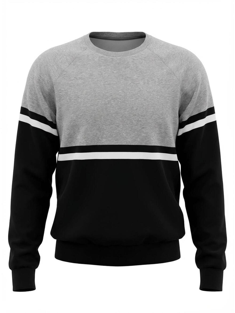 Men's Casual Colorblock Crewneck Sweatshirt